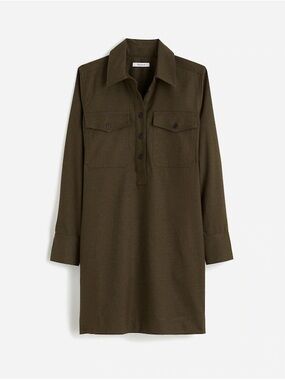 Madewell | Olive Green Button-Up Shirtdress - NWT